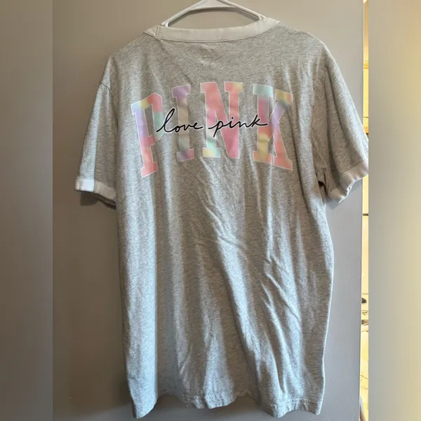 PINK Victoria's Secret Heather Gray Tshirt - Image 3