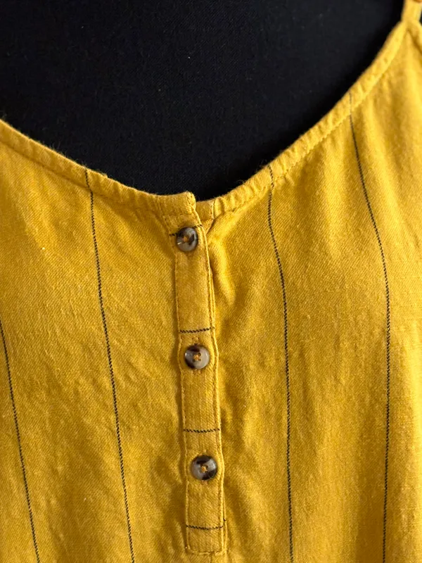 Dizzire Yellow Black Striped Thin Adjustable Strap Crop Top size M - Image 3