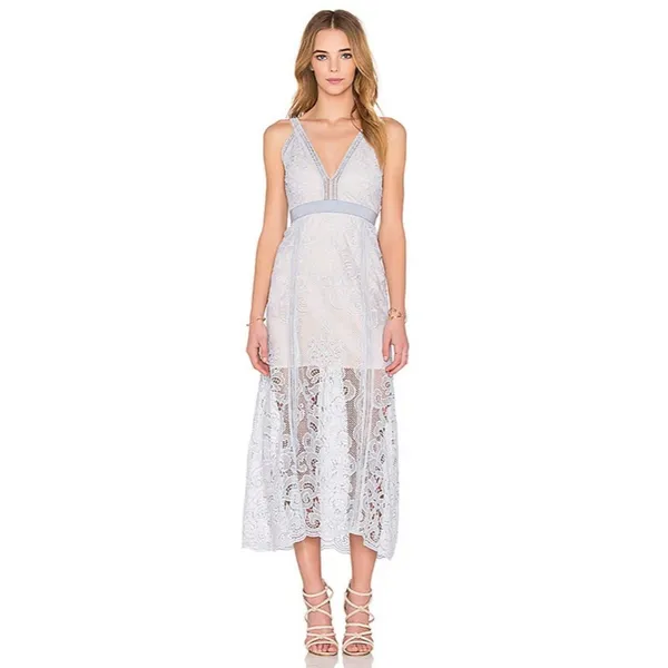 Alice McCall Wanderlust Blue Lace Midi Dress Size 0 Wedding Guest Garden Party - Image 2