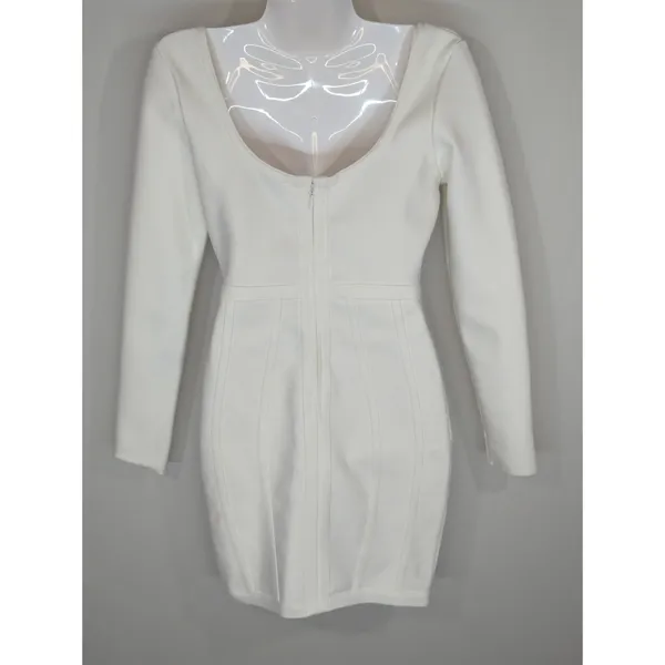 Band of Stars Bodycon Dress‎ White Sweetheart Neck Party Cocktail NWT - Image 8