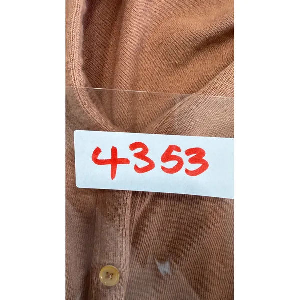 Wilfred Free Aritzia Cropped Cardigan Brown Ribbed Knit Button Front Top Small - Image 8