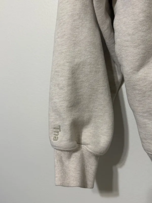 ARITZIA TNA Cozy Fleece Mega 1/4 Zip Oversized Pullover Sweatshirt Small Cream - Image 7