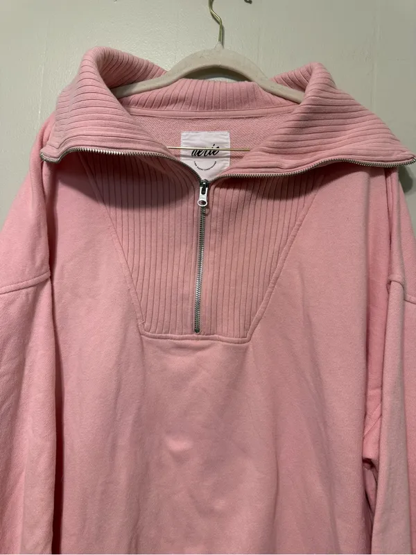 Aerie oversized XL Cozy Pink Half-Zip Women’s Sweater - Image 3