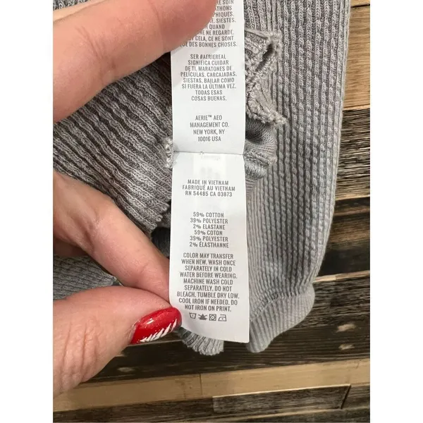 Aerie Downtime V-Neck Sweatshirt sz M - Image 7