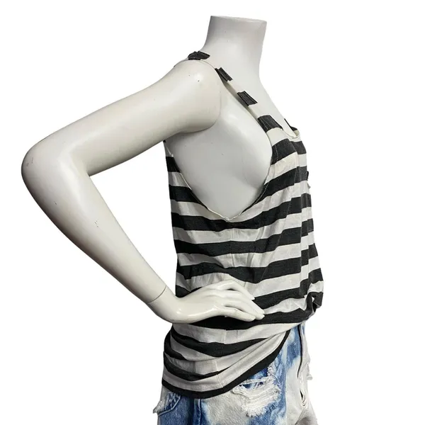 Soulcycle‎ Black & White Stripe Muscle Tank Top Women's Size M Y2K - Image 3