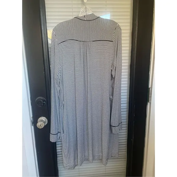 UGG Women’s Black / White Stripe Robe Kimono Size L - Image 12