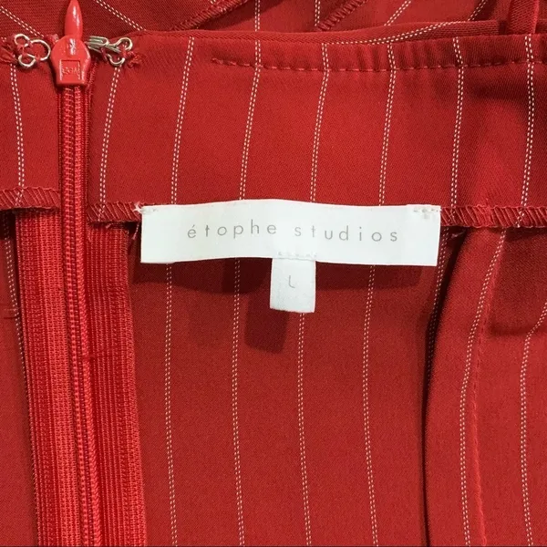 Etophe Studios Women Stripped Red Casual Good Girl Dress‎ Size Large - Image 6
