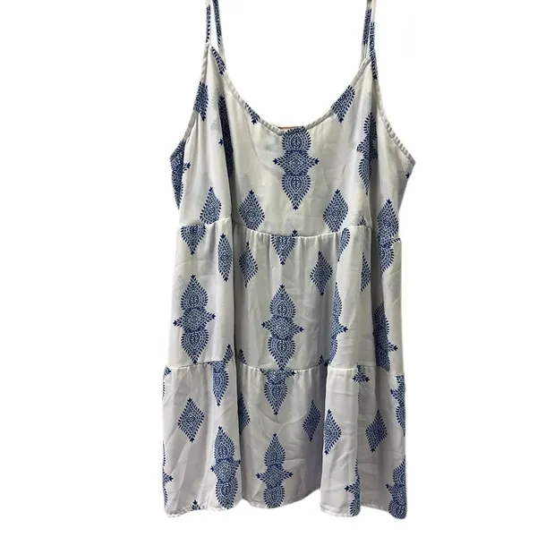 Show Me Your Mumu White Blue Spaghetti Strap Lightweight Pocket Dress Medium - Image 6