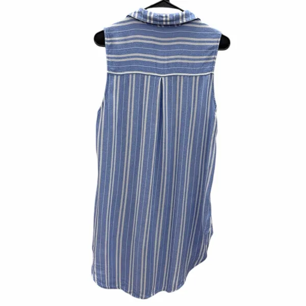 Staccato Blue Striped Sleeveless Button Up Tunic Top Blouse Womens Large - Image 8