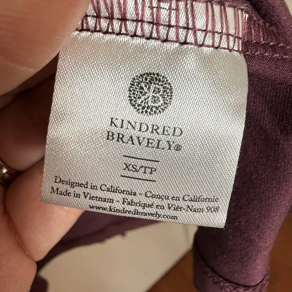 Kindred Bravely Women's Maternity XS Maternity L/S Top and Leggings Set Wine - Image 2