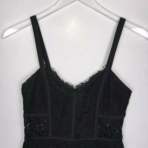 NEW SZ 0 XS Express PIPED LACE SHEATH DRESS BLACK Career work knee length - Image 8