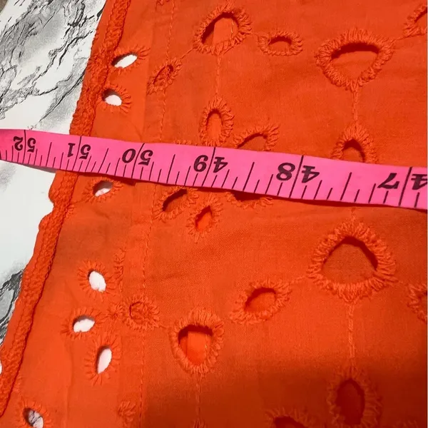 Eloquii‎ Eyelet Tie Front Maxi Dress Sz 14 Orange - Image 4