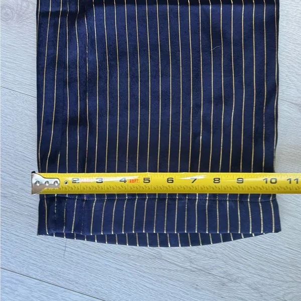 Lucy in the Sky, Navy Blue,Gold Striped Wide Leg Pants Two piece Set Sz S - Image 11