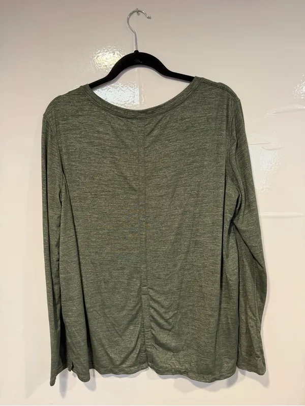 Women’s Lightweight Athleta Long-Sleeve Top‎ in Olive Green - Image 3