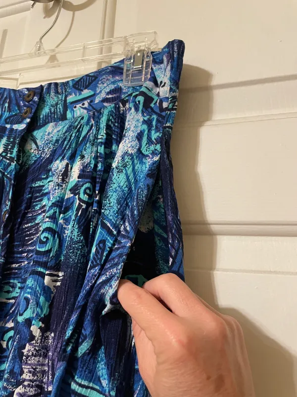 Vintage 1990’s The Limited Blue Patterned Button-Front Women's Skirt Size Medium - Image 7