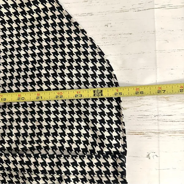 Lauren Ralph Lauren Houndstooth Top S Black Ivory Cotton Non Iron Button Up - Image 9