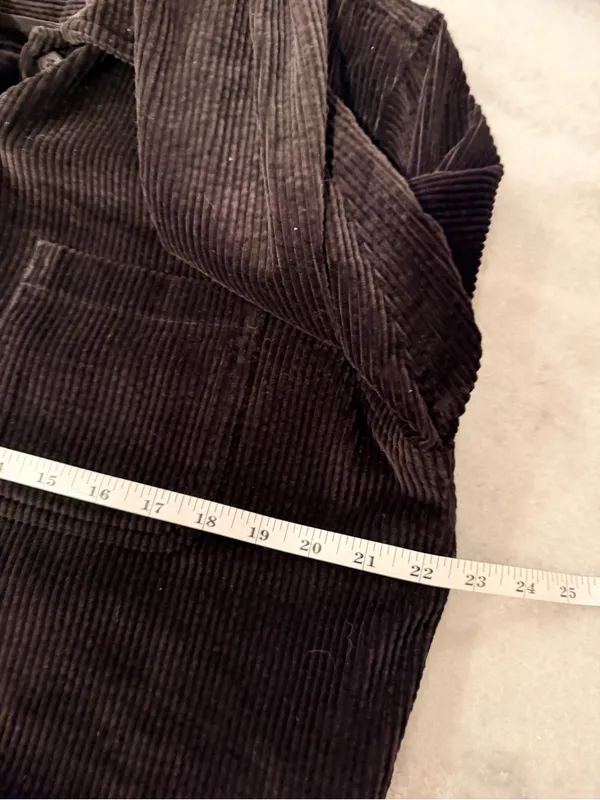 L.L.Bean Size M Petite Black Corduroy Cotton Button Front Shirt Jacket Shacket - Image 7