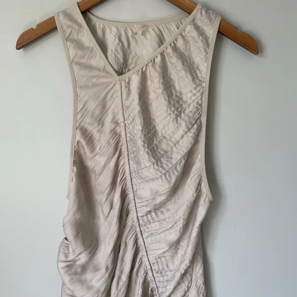 Free People Movement Ruched Drawcord Athletic Tank Top Beige Women's Size Small - Image 3