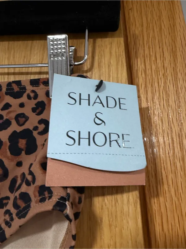 Shade & Shore High Waisted Leopard Print Swim Bottoms - Size Small - Image 3