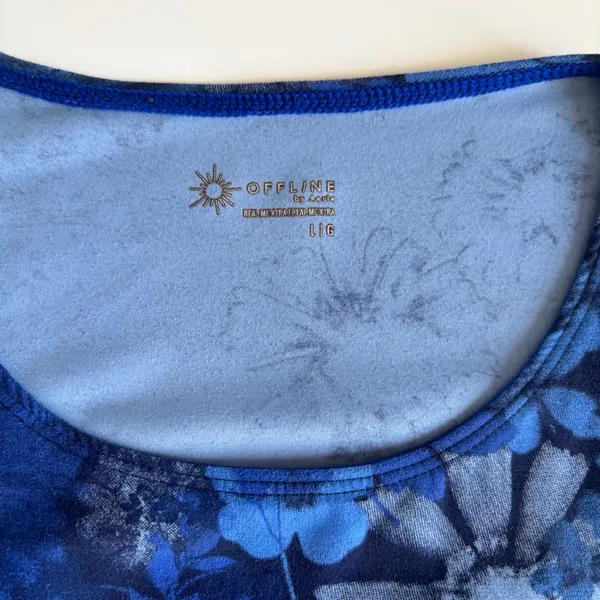 OFFLINE By Aerie Real Me XTRA Twist Crop Tank Top in Blue Butterfly Floral Print - Image 2