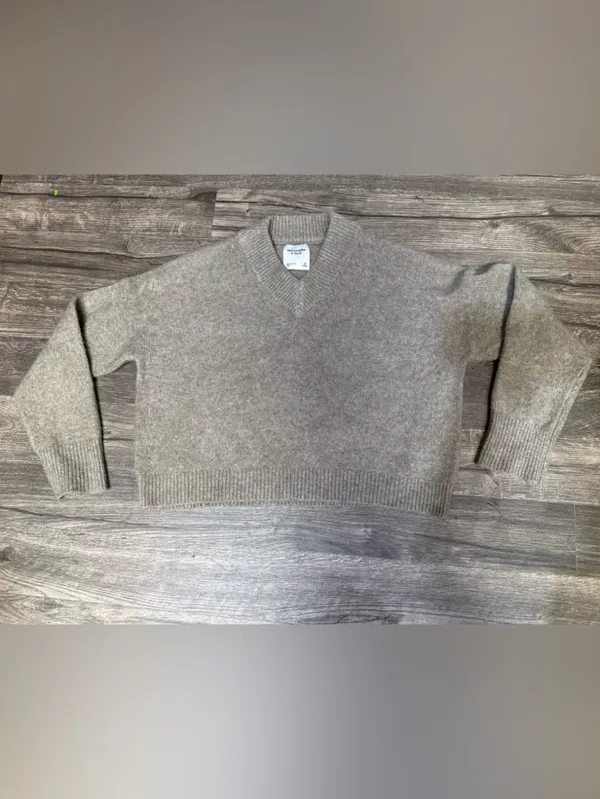 Abercrombie & Fitch Gray Taupe Mock Neck Knit Sweater XS - Image 2