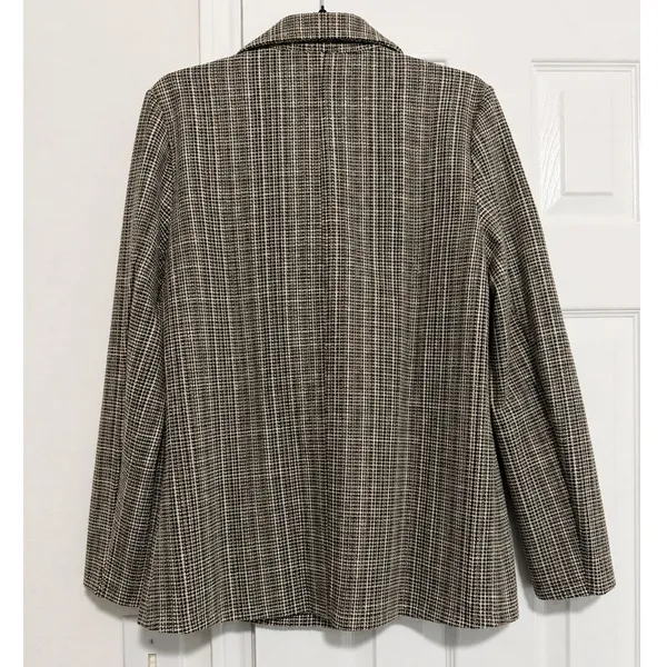 NWT Hem & Thread Plaid Metallic Tweed Double Breasted Blazer Jacket Size Small S - Image 3