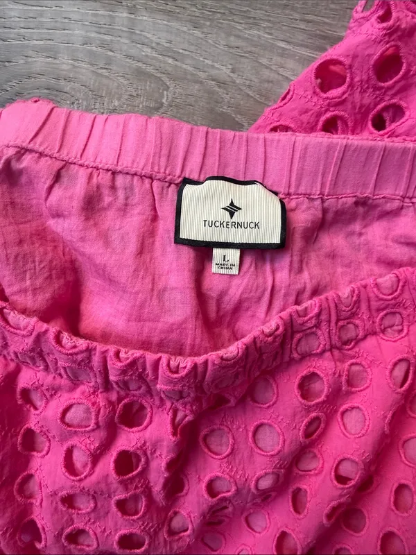 Tuckernuck Hot Pink Cotton Eyelet Eve Skirt Large - Image 6