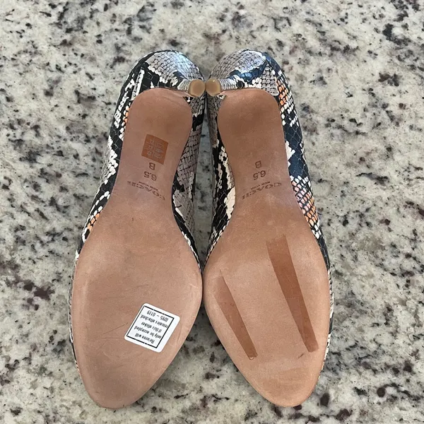 Coach Snakeskin Pumps Women 6.5 Gray Black Orange Exotic Leather Stiletto Heel - Image 9