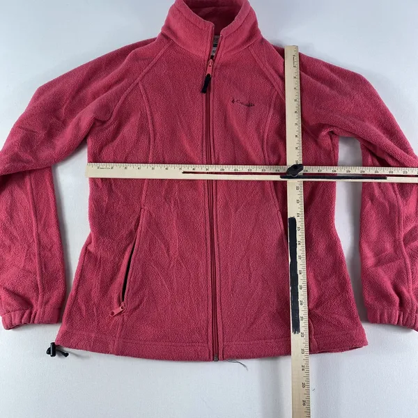 Columbia Jacket Womens Medium Pink Full Zip‎ Fleece Outdoor Zip Pockets Ladies - Image 6