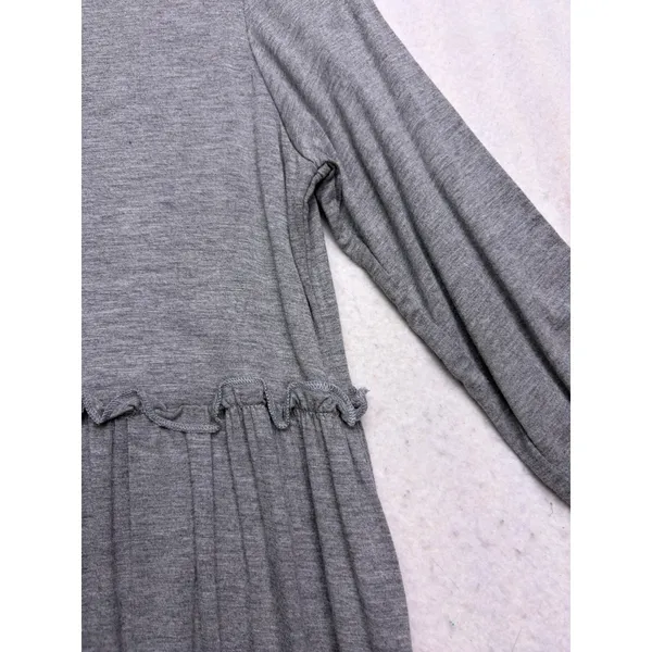 Bellamie Maxi Dress Women Small Gray Long Sleeve Ruffle Waist Casual Pockets - Image 3