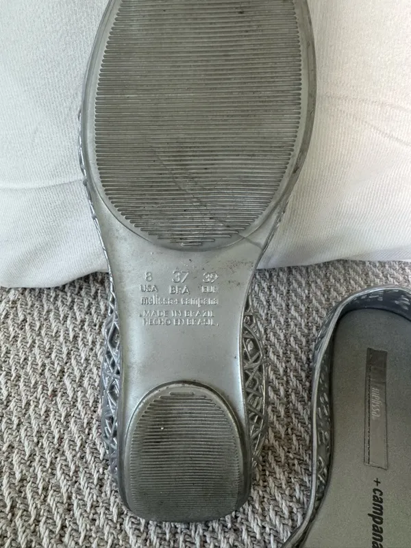 +campana Silver Lattice-Detail Ballet Flats - Image 6