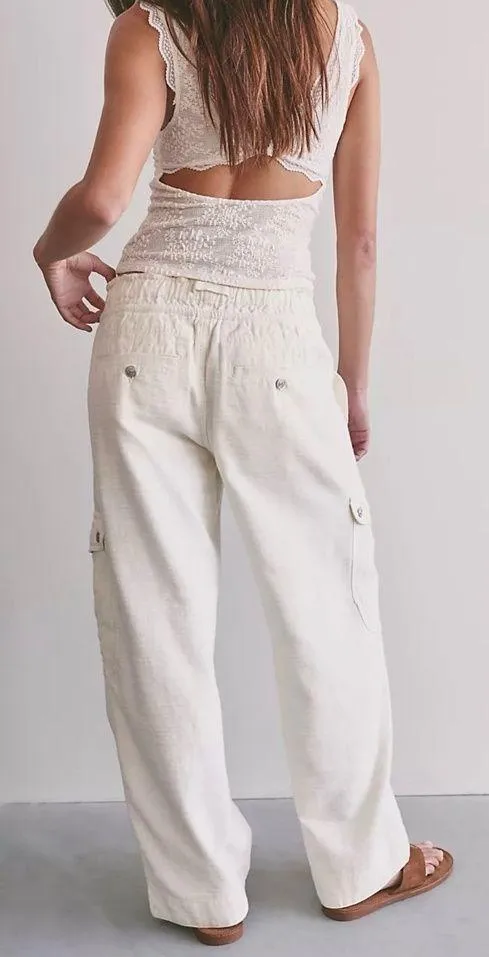 NWOT Free People We The Free Park Ave Pants - ivory - Large - Image 2