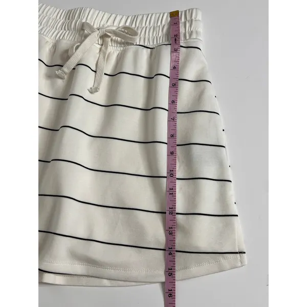 Rae Mode Matching Set Womens S Striped Half Zip Pullover Skort Shorts White - Image 13