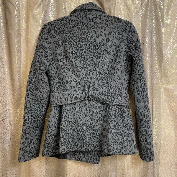 Moda International Victorias Secret Y2K Leopard Print Gray Black Peacoat Jacket - Image 7