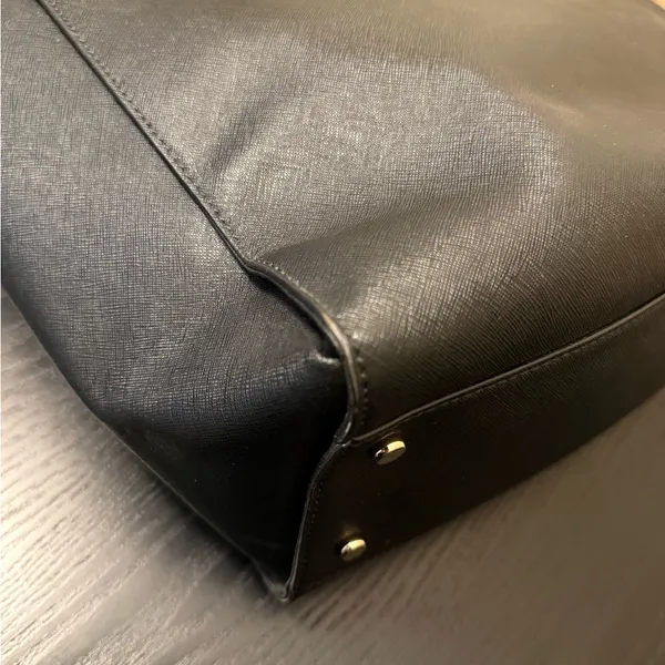 Kate Spade Simple Structured Black Tote Bag with Strap & Handles - Image 6