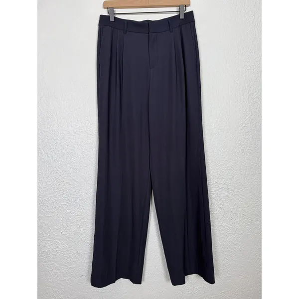 Summersalt The Classic Pleat Straight Leg Trouser Pant Navy Blue Size 8 - Image 2