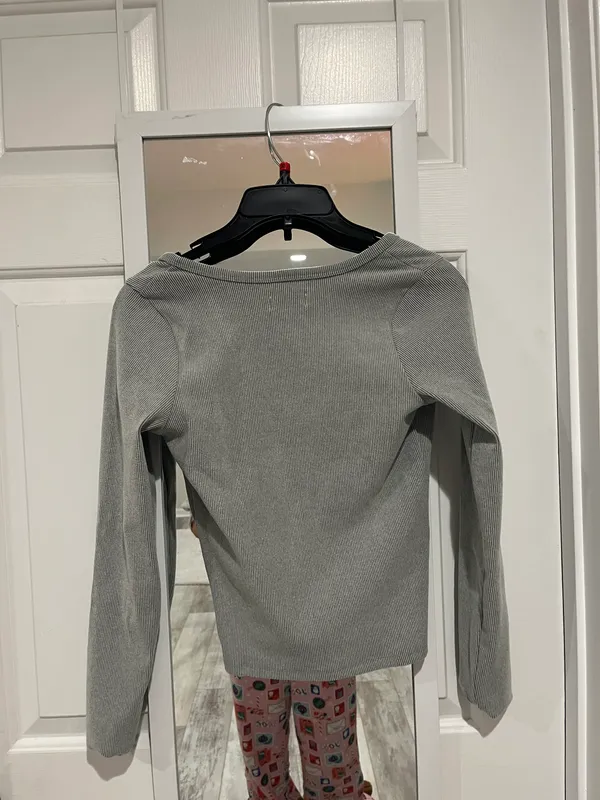Hollister Gray Longsleeve Henley - Image 3