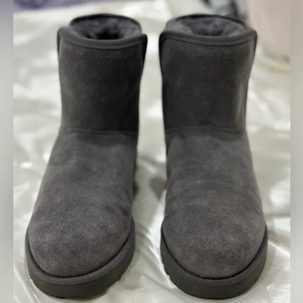 Ugg Cory II Suede Short Ankle Boots 5 Charcoal Gray Minimal Classic Mini Fall - Image 12