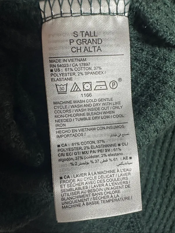 NEW Old Navy Forest Green Waffle Henley Tall Fall Winter Cozy Hayride Western - Image 6