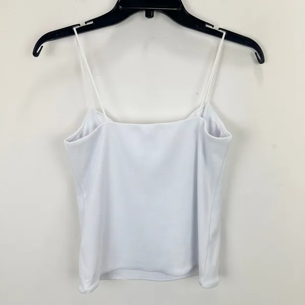Madewell Squareneck Tank Top Spaghetti Straps Slim Stretch White Large NWT - Image 10