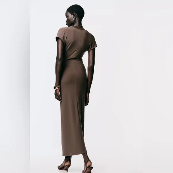 Nwt Zara Draped Dress With Hardware Size S - Image 6