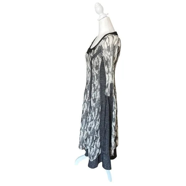 Picadilly Fashion Gothic Witchy Midi Dress Black White Layered Womens Size XS - Image 10