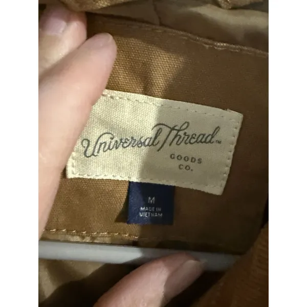 Universal Thread Canvas Jacket‎ Womens Medium Snap & Zip Tan Barn Chore Coat - Image 4
