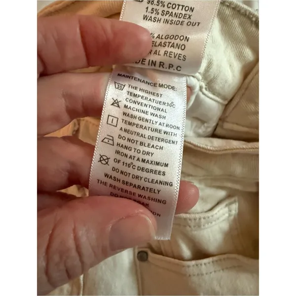 Easy Clothes “Solange” Cream Straight Leg Jeans – Size 34 / XS - Image 9