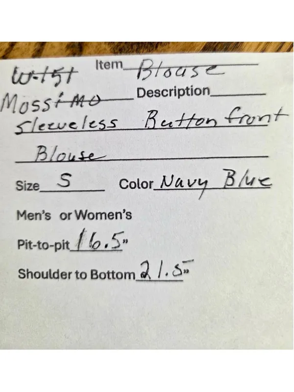 Mossimo Women’s Sleeveless Button Front Blouse Shirt Royal Navy Blue Small W-151 - Image 4