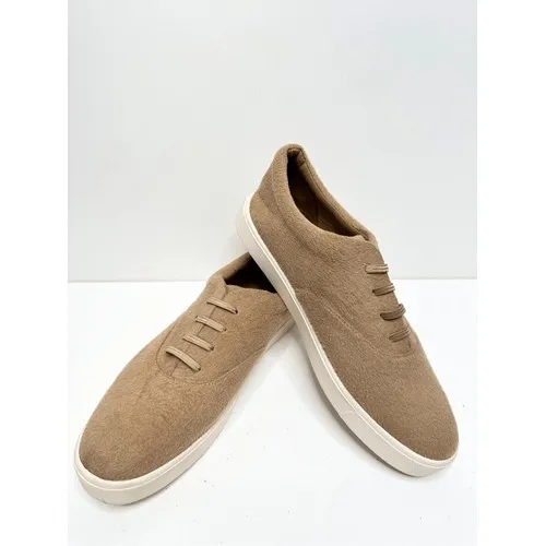 Vince Warren Wool‎ Texture Low Top Sneakers Camel Tan Platform Shoes Size 8.5US - Image 11