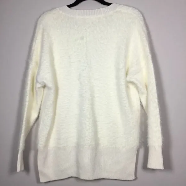 Sanctuary by Nordstrom White Cardigan XS Oversize Fluffy‎ Minimalist Clean Girl - Image 2