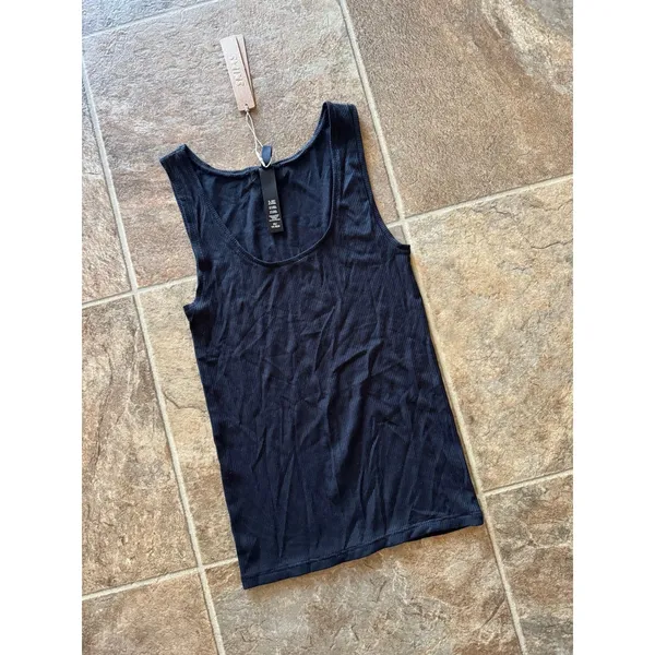 Skims Soft Lounge Ribbed Tank Top Onyx Size XS - Image 2