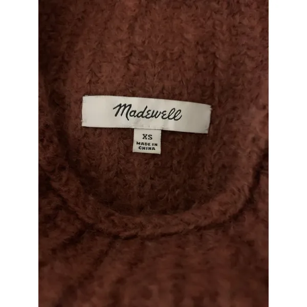 Madewell Loretto Rust‎ Mock Neck Chunky Knit Sweater Cozy Cottagecore XS - Image 4