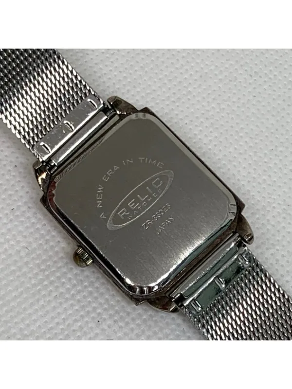 Vintage relic women’s watch silver gold tone squares case 26mm quartz running - Image 6